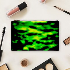 Green Waves Flow Series 3 Cosmetic Bag (medium) by DimitriosArt