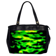 Green Waves Flow Series 3 Oversize Office Handbag (2 Sides) by DimitriosArt