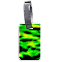 Green Waves Flow Series 3 Luggage Tag (one Side) by DimitriosArt