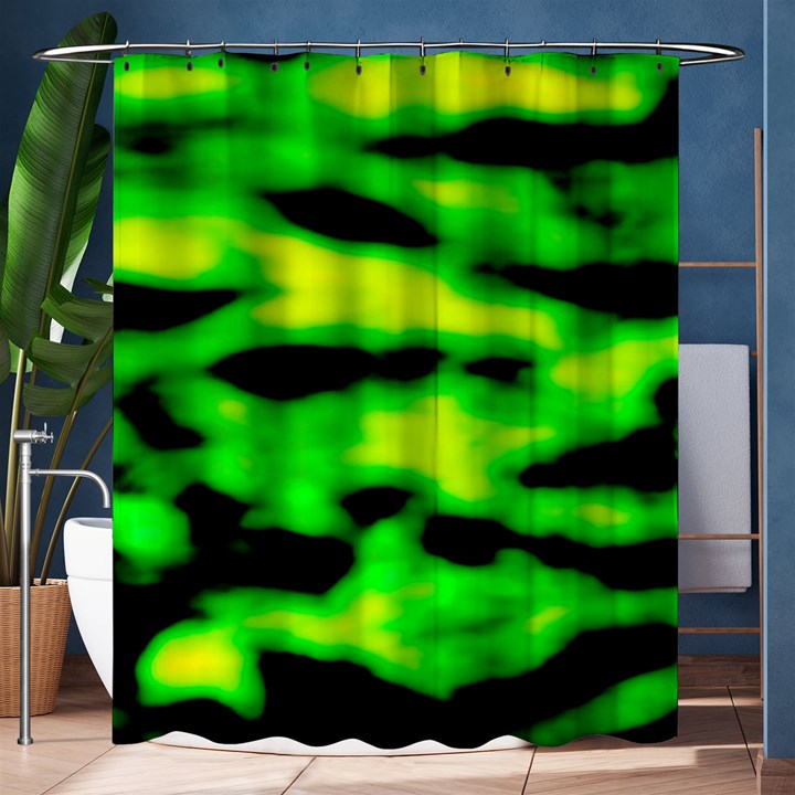 Green Waves Flow Series 3 Shower Curtain 60  x 72  (Medium) 