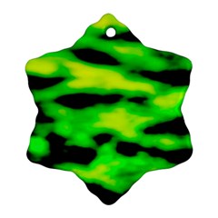 Green Waves Flow Series 3 Ornament (snowflake) by DimitriosArt