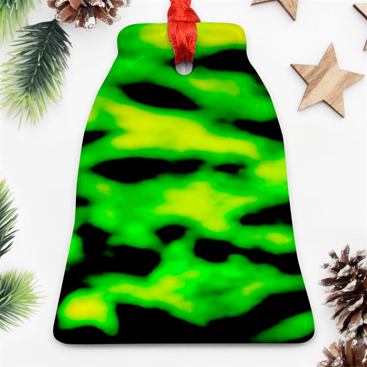 Green Waves Flow Series 3 Ornament (Bell)