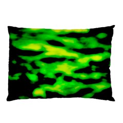 Green Waves Flow Series 3 Pillow Case (two Sides) by DimitriosArt