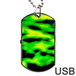 Green Waves Flow Series 3 Dog Tag USB Flash (Two Sides) Front