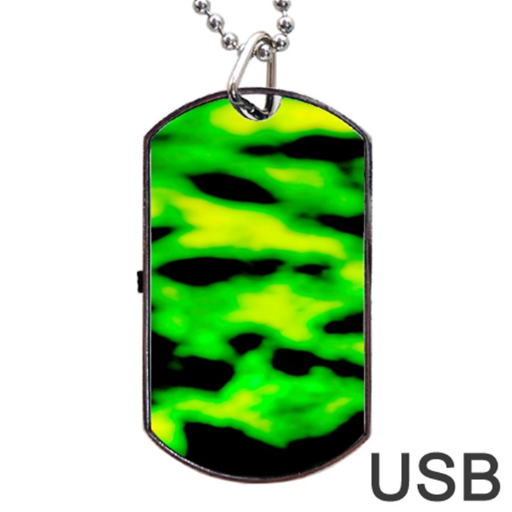 Green Waves Flow Series 3 Dog Tag USB Flash (Two Sides)