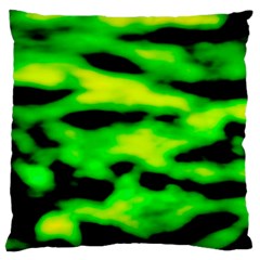 Green Waves Flow Series 3 Large Cushion Case (two Sides) by DimitriosArt