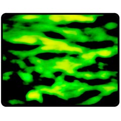 Green Waves Flow Series 3 Double Sided Fleece Blanket (medium)  by DimitriosArt