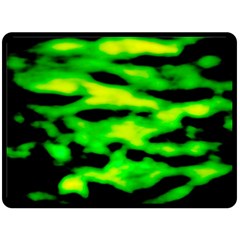 Green Waves Flow Series 3 Double Sided Fleece Blanket (large)  by DimitriosArt