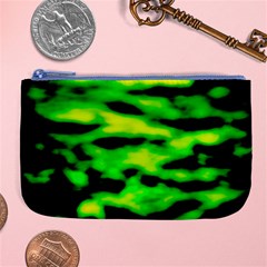 Green Waves Flow Series 3 Large Coin Purse by DimitriosArt