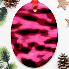 Pink  Waves Flow Series 9 Ornament (oval) by DimitriosArt