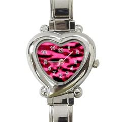 Pink  Waves Flow Series 9 Heart Italian Charm Watch by DimitriosArt