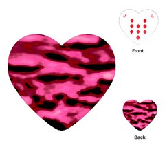 Pink  Waves Flow Series 9 Playing Cards Single Design (heart) by DimitriosArt