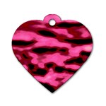 Pink  Waves Flow Series 9 Dog Tag Heart (Two Sides) Front