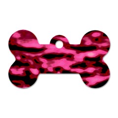 Pink  Waves Flow Series 9 Dog Tag Bone (two Sides) by DimitriosArt