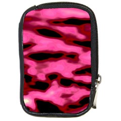 Pink  Waves Flow Series 9 Compact Camera Leather Case by DimitriosArt