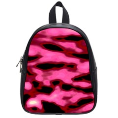 Pink  Waves Flow Series 9 School Bag (small) by DimitriosArt