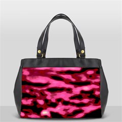 Pink  Waves Flow Series 9 Oversize Office Handbag (2 Sides) by DimitriosArt