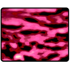 Pink  Waves Flow Series 9 Fleece Blanket (medium)  by DimitriosArt