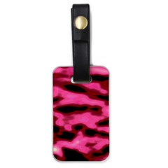 Pink  Waves Flow Series 9 Luggage Tag (one Side) by DimitriosArt