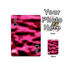 Pink  Waves Flow Series 9 Playing Cards 54 Designs (mini) by DimitriosArt