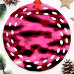 Pink  Waves Flow Series 9 Ornament (Round Filigree) Front