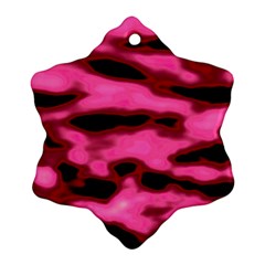 Pink  Waves Flow Series 9 Ornament (snowflake) by DimitriosArt