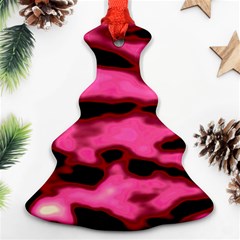 Pink  Waves Flow Series 9 Christmas Tree Ornament (two Sides) by DimitriosArt