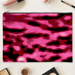 Pink  Waves Flow Series 9 Cosmetic Bag (xxxl) by DimitriosArt