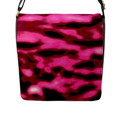 Pink  Waves Flow Series 9 Flap Closure Messenger Bag (l) by DimitriosArt