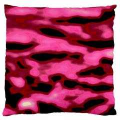 Pink  Waves Flow Series 9 Large Flano Cushion Case (two Sides) by DimitriosArt