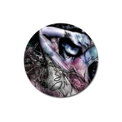 Watercolor Girl Magnet 3  (round) by MRNStudios