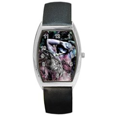 Watercolor Girl Barrel Style Metal Watch by MRNStudios