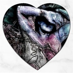 Watercolor Girl Jigsaw Puzzle (heart) by MRNStudios