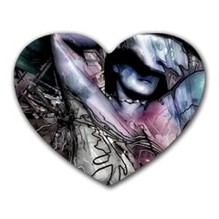 Watercolor Girl Heart Mousepads by MRNStudios