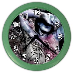 Watercolor Girl Color Wall Clock by MRNStudios