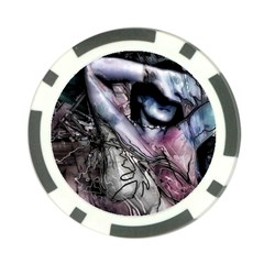 Watercolor Girl Poker Chip Card Guard (10 Pack) by MRNStudios