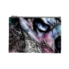 Watercolor Girl Cosmetic Bag (large) by MRNStudios