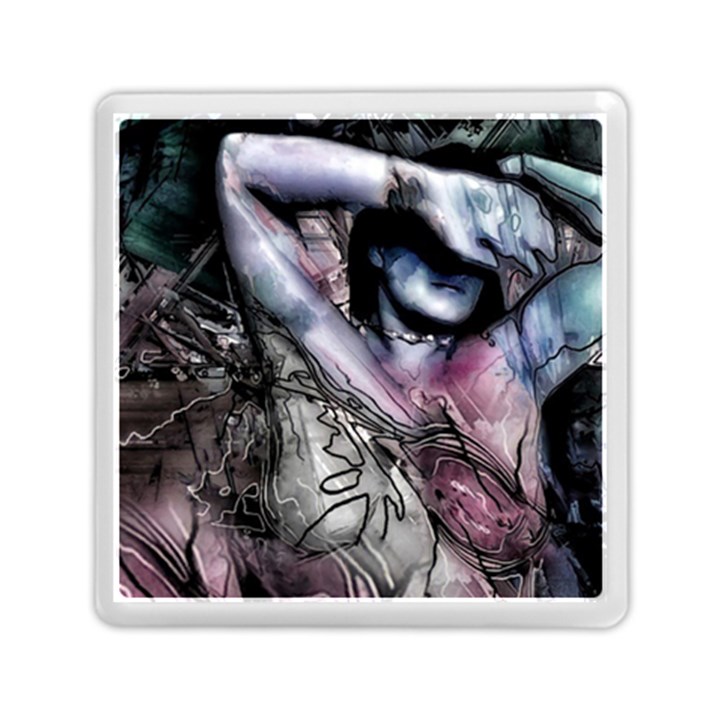 Watercolor Girl Memory Card Reader (Square)