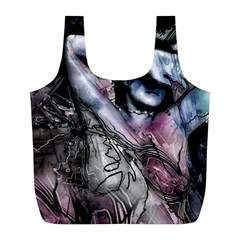 Watercolor Girl Full Print Recycle Bag (l) by MRNStudios