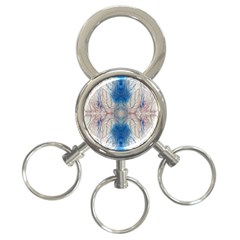 Mixed Media Art 3-ring Key Chain by kaleidomarblingart