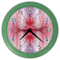 Red Repeats Color Wall Clock by kaleidomarblingart