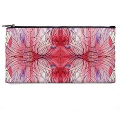 Red Repeats Pencil Case by kaleidomarblingart