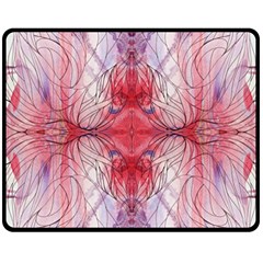 Red Repeats Double Sided Fleece Blanket (medium)  by kaleidomarblingart