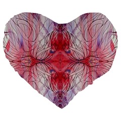 Red Repeats Large 19  Premium Flano Heart Shape Cushions by kaleidomarblingart