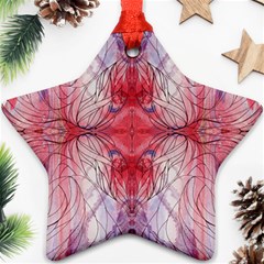 Red Repeats Star Ornament (two Sides) by kaleidomarblingart