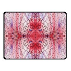 Red Repeats Fleece Blanket (small) by kaleidomarblingart