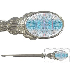 Blue Repeats I Letter Opener by kaleidomarblingart