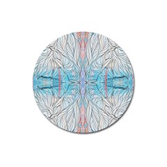 Blue Repeats I Magnet 3  (round) by kaleidomarblingart