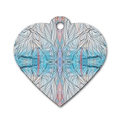 Blue Repeats I Dog Tag Heart (one Side) by kaleidomarblingart