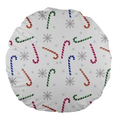 Christmas Candy Canes Large 18  Premium Round Cushions